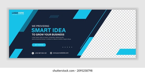 Abstract corporate business digital agency for social media facebook cover banner template