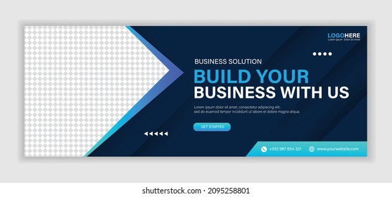 Abstract corporate business digital agency for social media facebook cover banner template