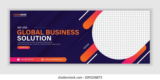 Abstract corporate business digital agency for social media facebook cover banner template