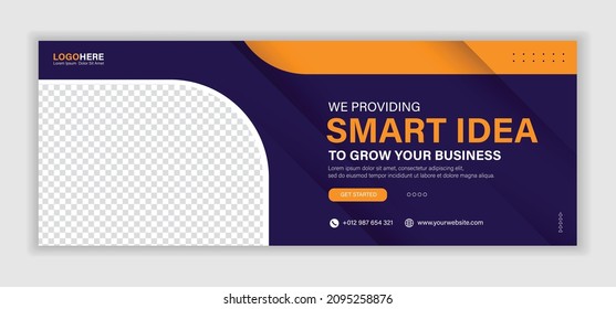 Abstract corporate business digital agency for social media facebook cover banner template