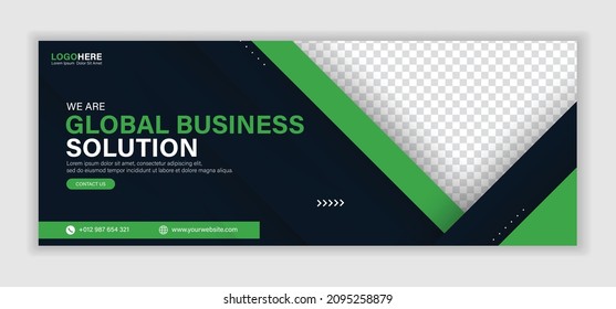 Abstract Corporate Business Digital Agency For Social Media Facebook Cover Banner Template