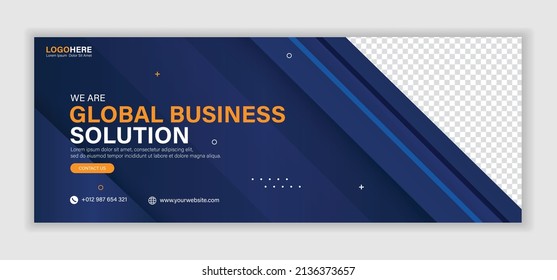 Abstract corporate business digital agency for social media facebook cover banner template