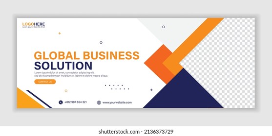 Abstract Corporate Business Digital Agency For Social Media Facebook Cover Banner Template