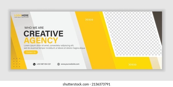 Abstract corporate business digital agency for social media facebook cover banner template