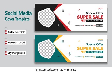Abstract corporate business digital agency for social media cover banner template, Fully Editable webinar social media cover banner template web post. web banner template.