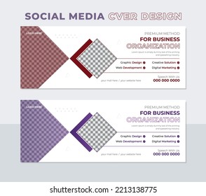 Abstract corporate business digital agency for social media facebook cover banner template, Facebook Cover Design Template.