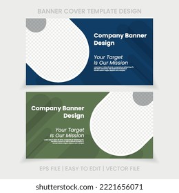 Abstract corporate business digital agency for social media cover banner template. green and blue background color modern style.