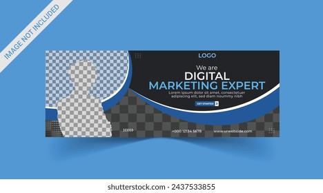 Abstract corporate business digital agency for social media cover and banner template