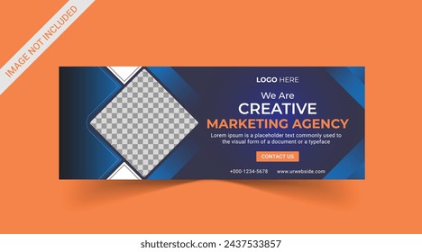 Abstract corporate business digital agency for social media cover and banner template