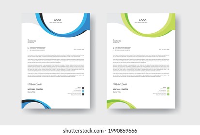 Abstract corporate business letterhead design template