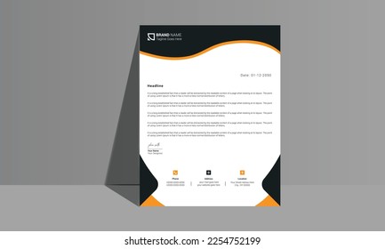 Abstract corporate business letterhead design. Neat and clean professional corporate company business letterhead. Simple and clean print ready design.