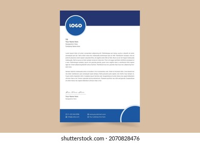 Abstract Corporate Business Style Letterhead Design Template For Your Project. Simple And Clean Print Ready Design, Elegant Flat Design Vector Illustration.