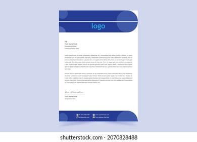 Abstract Corporate Business Style Letterhead Design Template For Your Project. Simple And Clean Print Ready Design, Elegant Flat Design Vector Illustration.
