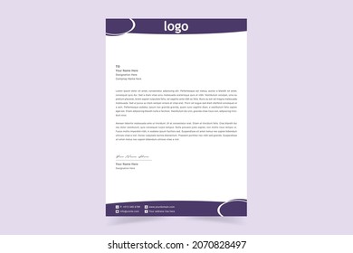 Abstract Corporate Business Style Letterhead Design Template For Your Project. Simple And Clean Print Ready Design, Elegant Flat Design Vector Illustration.
