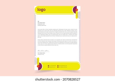 Abstract Corporate Business Style Letterhead Design Template For Your Project. Simple And Clean Print Ready Design, Elegant Flat Design Vector Illustration.