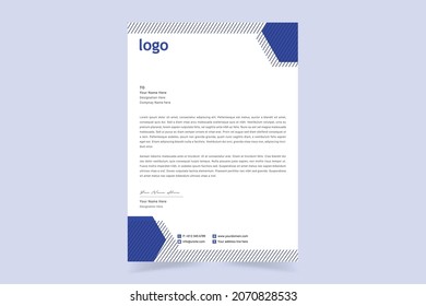 Abstract Corporate Business Style Letterhead Design Template For Your Project. Simple And Clean Print Ready Design, Elegant Flat Design Vector Illustration.