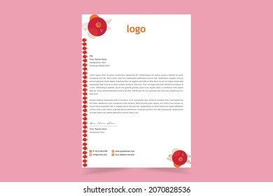 Abstract Corporate Business Style Letterhead Design Template For Your Project. Simple And Clean Print Ready Design, Elegant Flat Design Vector Illustration.