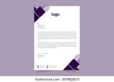 Abstract Corporate Business Style Letterhead Design Template For Your Project. Simple And Clean Print Ready Design, Elegant Flat Design Vector Illustration.