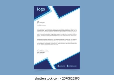 Abstract Corporate Business Style Letterhead Design Template For Your Project. Simple And Clean Print Ready Design, Elegant Flat Design Vector Illustration.