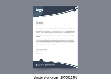 Abstract Corporate Business Style Letterhead Design Template For Your Project. Simple And Clean Print Ready Design, Elegant Flat Design Vector Illustration.