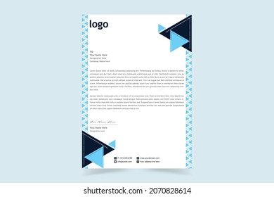 Abstract Corporate Business Style Letterhead Design Template For Your Project. Simple And Clean Print Ready Design, Elegant Flat Design Vector Illustration.