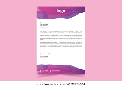 Abstract Corporate Business Style Letterhead Design Template For Your Project. Simple And Clean Print Ready Design, Elegant Flat Design Vector Illustration.