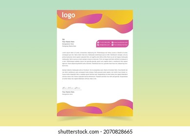 Abstract Corporate Business Style Letterhead Design Template For Your Project. Simple And Clean Print Ready Design, Elegant Flat Design Vector Illustration.