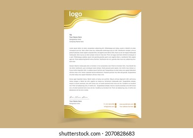 Abstract Corporate Business Style Letterhead Design Template For Your Project. Simple And Clean Print Ready Design, Elegant Flat Design Vector Illustration.