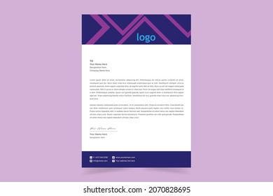 Abstract Corporate Business Style Letterhead Design Template For Your Project. Simple And Clean Print Ready Design, Elegant Flat Design Vector Illustration.