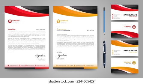 Abstract Corporate Business Style Letterhead and card Design Vector Template For Your Project. Simple And Clean Print Ready Design, Elegant Flat Design Vector.