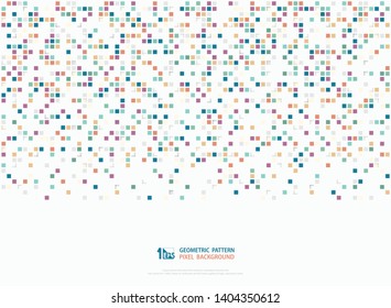 Abstract corporate colorful tone of square box pixel geometric decoration pattern art cover background. You can use for ad, poster, artwork, design, print, annual report. illustration vector eps10