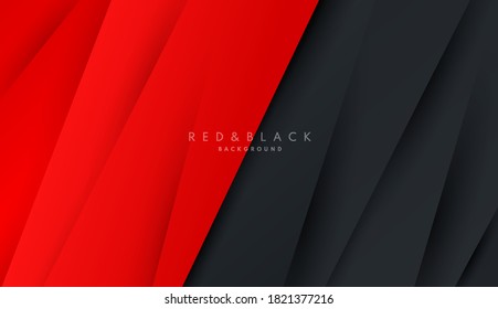 Abstraktes Firmenkonzept, roter schwarzer Kontrasthintergrund. Modernes Design für Luxus-futuristische Technologie. Vektorgrafik