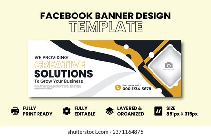 Abstract corporate creative and clean business digital agency for social media Facebook cover banner template