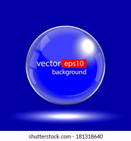 Abstract Corporate Design with Glass Sphere on blue background