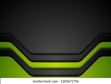 Abstract corporate green and black tech modern background. Vector design