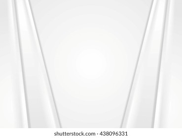 Abstract corporate grey white smooth stripes background. Vector graphic design