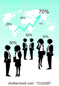 abstract corporate growth background with business people
