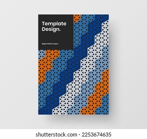 Abstract corporate identity A4 vector design layout. Fresh geometric shapes flyer concept.