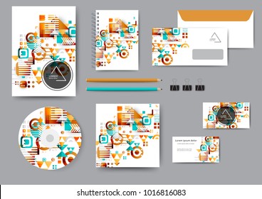Abstract corporate identity template with geometric elements