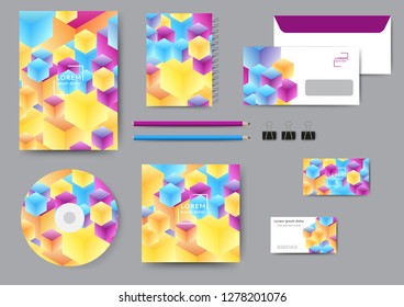 Abstract corporate identity template with geometric elements