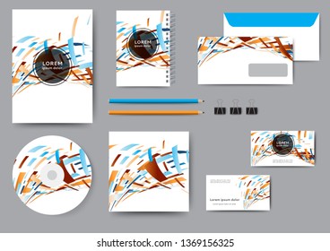 Abstract corporate identity template with geometric elements