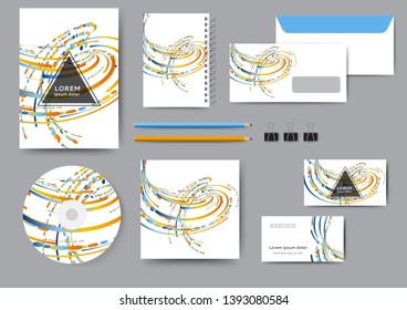 Abstract corporate identity template with geometric elements