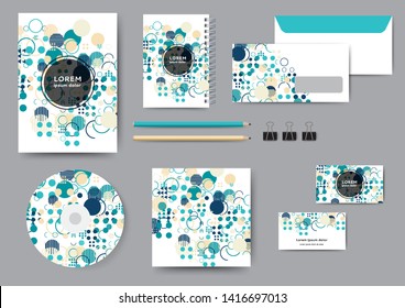 Abstract corporate identity template with geometric elements