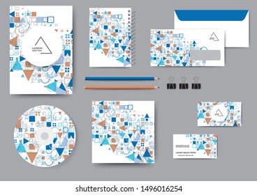 Abstract corporate identity template with geometric elements