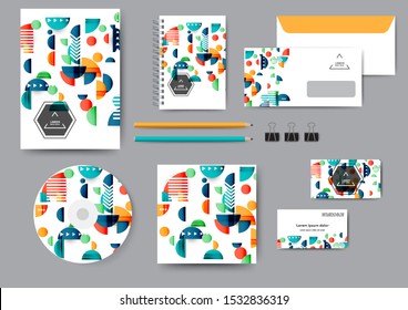 Abstract corporate identity template with geometric elements