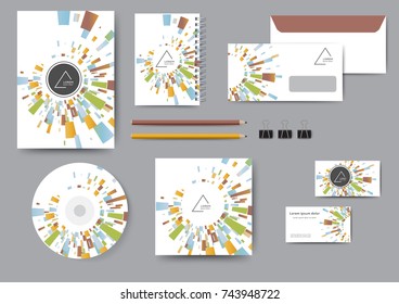 Abstract corporate identity template with geometric elements