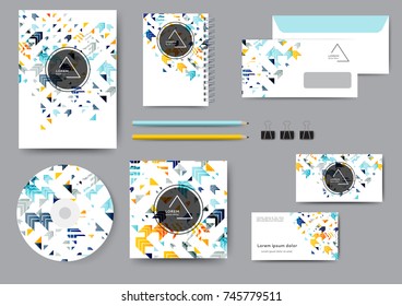 Abstract corporate identity template with geometric elements