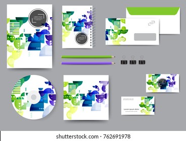 Abstract corporate identity template with geometric elements