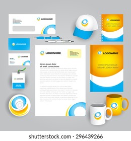 Plantilla de identidad corporativa abstracta con logotipo. Plantilla de diseño de fondo. Estilo de empresa vectora para el libro de marcas y guía. Documentación para negocios. Programación, programas informáticos, programas informáticos, diseño y otros servicios