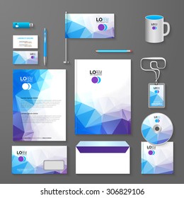 Abstract Corporate identity template. Vector company triangle style for brandbook and guideline
